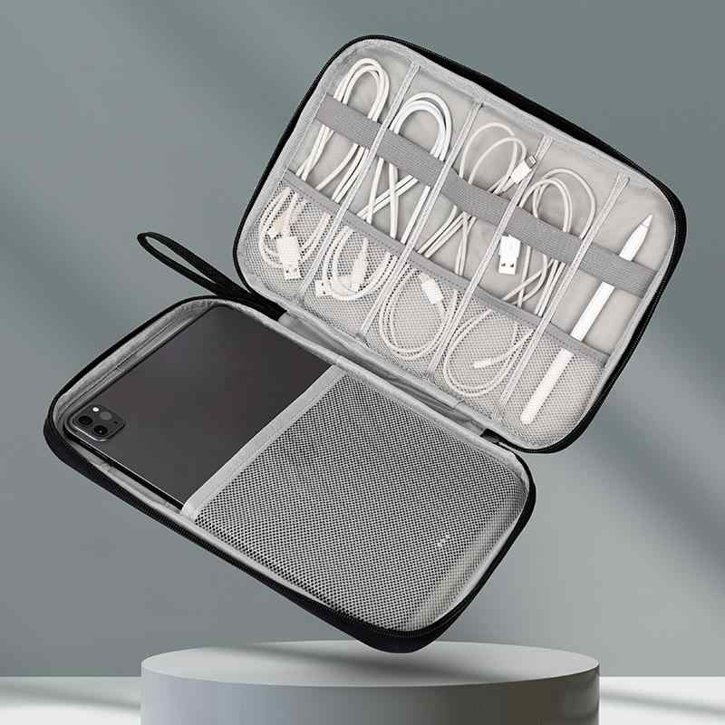 ガジェットポーチ iPad タブレット 充電ケーブル モバイルバッテリー イヤホン 収納 衝撃吸収 防水 薄..