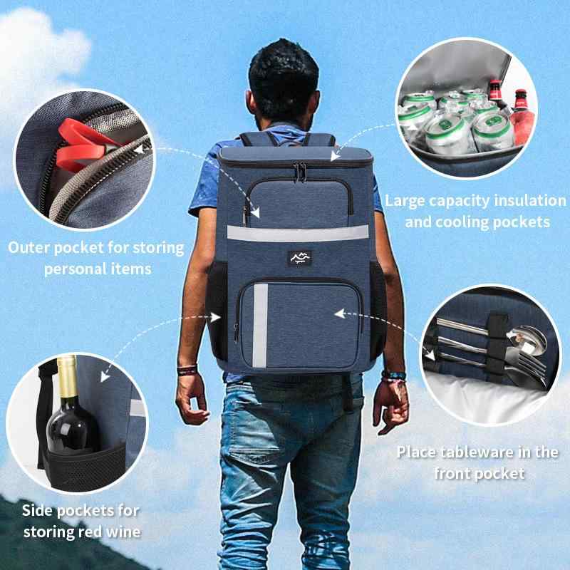 リュック 保冷バッグ クーラーボックス シンプル 大容量 ピクニック アウトドア レジャー 買い物 キャ..