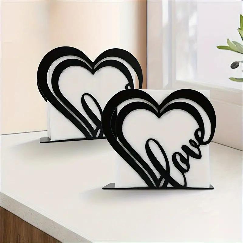 ナプキンスタンド ティッシュケース ペーパーホルダー ハート型 アイアン製 卓上 おしゃれ モダン イン..