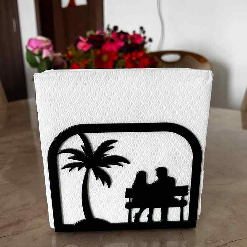 ナプキンスタンド 卓上ペーパーホルダー ヤシの木デザイン アイアン製 モダン シンプル スタイリッシュ..