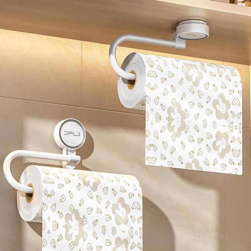 キッチン収納 吸盤式 キッチンペーパー ロールペーパー ラップ ふきん ホルダー 穴あけ不要 戸棚下 壁..