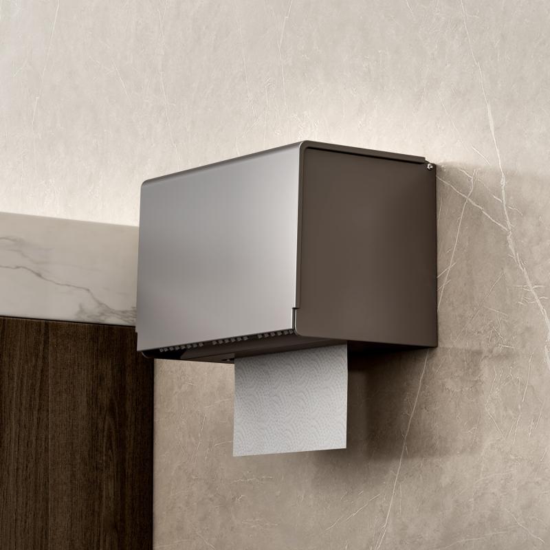 ペーパーホルダー トイレ ティッシュケース ロールペーパー対応 壁掛け式 穴あけ不要 防水 アルミニウ..