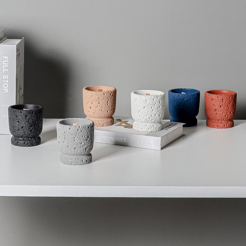 アロマキャンドル 隕石デザイン ソイワックス セメント製 円柱形 長時間持続 フレグランス ホーム用 おしゃれ ギフト ユニーク 豊富な香り
