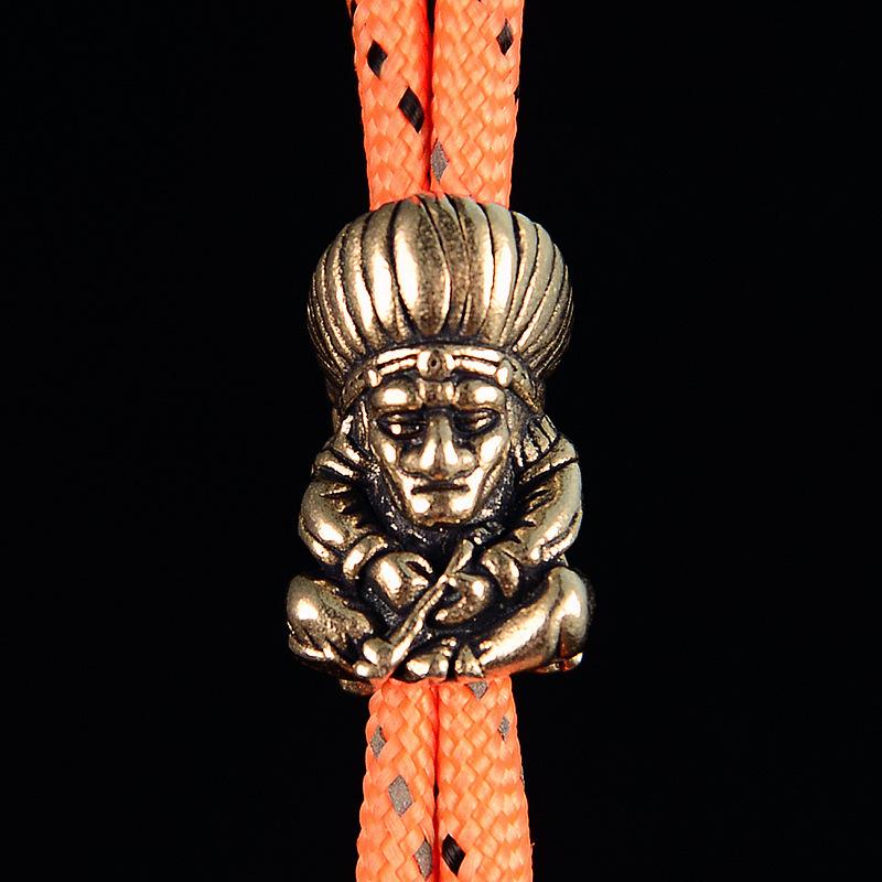 アクセサリーパーツ EDC 真鍮製 インディアンモチーフ ナイフ パラコード 懐中電灯 ナックルダスター用..