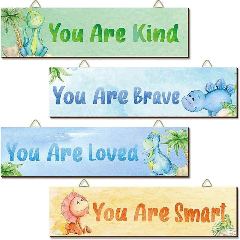 ウォールデコ 子供 キッズ 木製 MDFボード LOVEデザイン 室内用 リビング 書斎 寝室 装飾画 ウォールアート パネル 四枚組 アメリカンカントリー インテリア雑貨