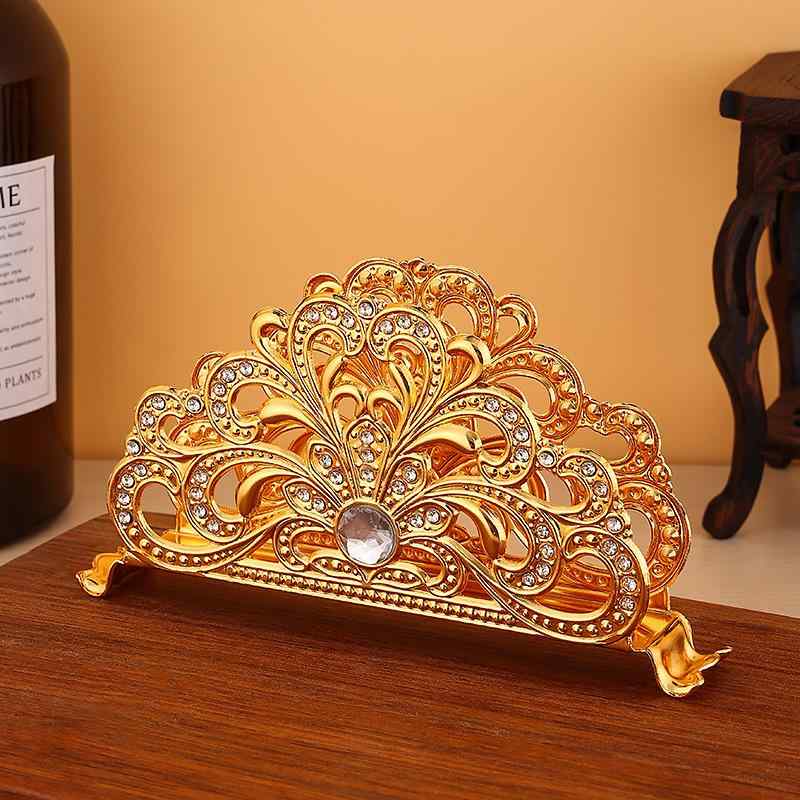 ティッシュケース アイアン ヨーロピアン レトロ 卓上 縦型 ペーパーホルダー ナプキンスタンド 高級感..