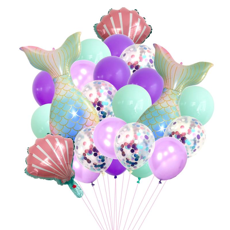 バルーン 子供 キッズ 人魚の尾 マーメイドテール 誕生日パーティー バースデー飾り付け アルミホイル フィルム風船 キャラクター かわいい デコレーションセッ...