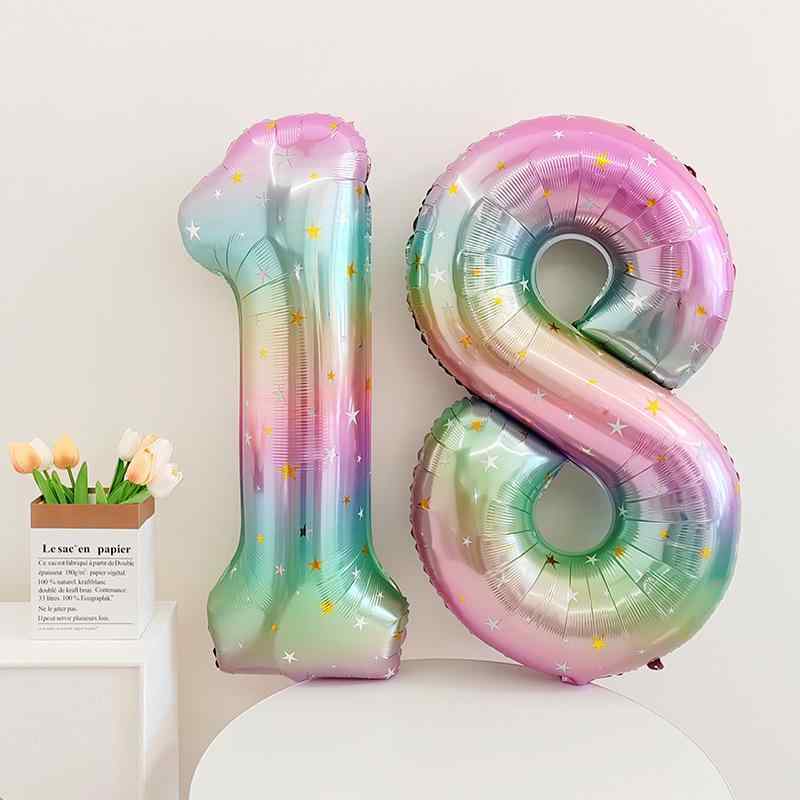 バルーン 風船 ベビー 1歳 誕生日 ファーストバースデー アルミ製 数字 星 グラデーション フォトジェニック 背景飾り パーティー装飾 屋外 ピクニック イ...