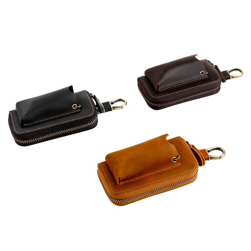 キーケース メンズ 男性用 本革 牛革 レザー 多機能 超軽量 薄型 コンパクト スマートキー対応 ビジネス 普段使い 通勤 シンプル ブラウン ブラック