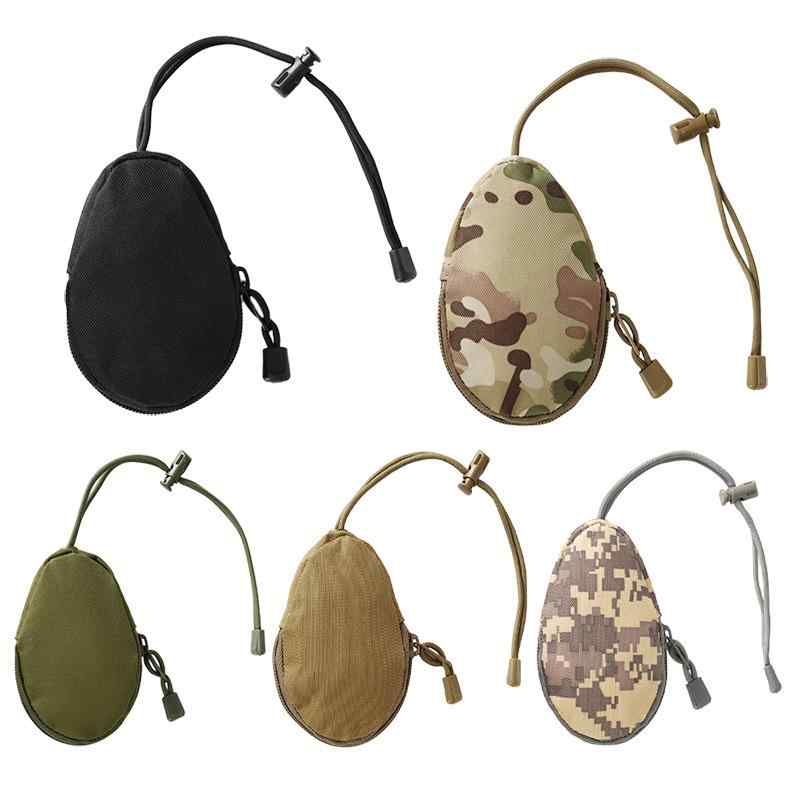 ポーチ ユニセックス アウトドア キーケース 小銭入れ 小物入れ イヤホン収納 データケーブル収納 ドローストリング ミニポーチ オックスフォード 迷彩柄