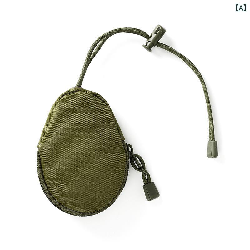 花りぼんのポーチ ユニセックス アウトドア キーケース 小銭入れ 小物入れ イヤホン収納 データケーブル収納 ドローストリング ミニポーチ オックスフォード 迷彩柄｜アングル2