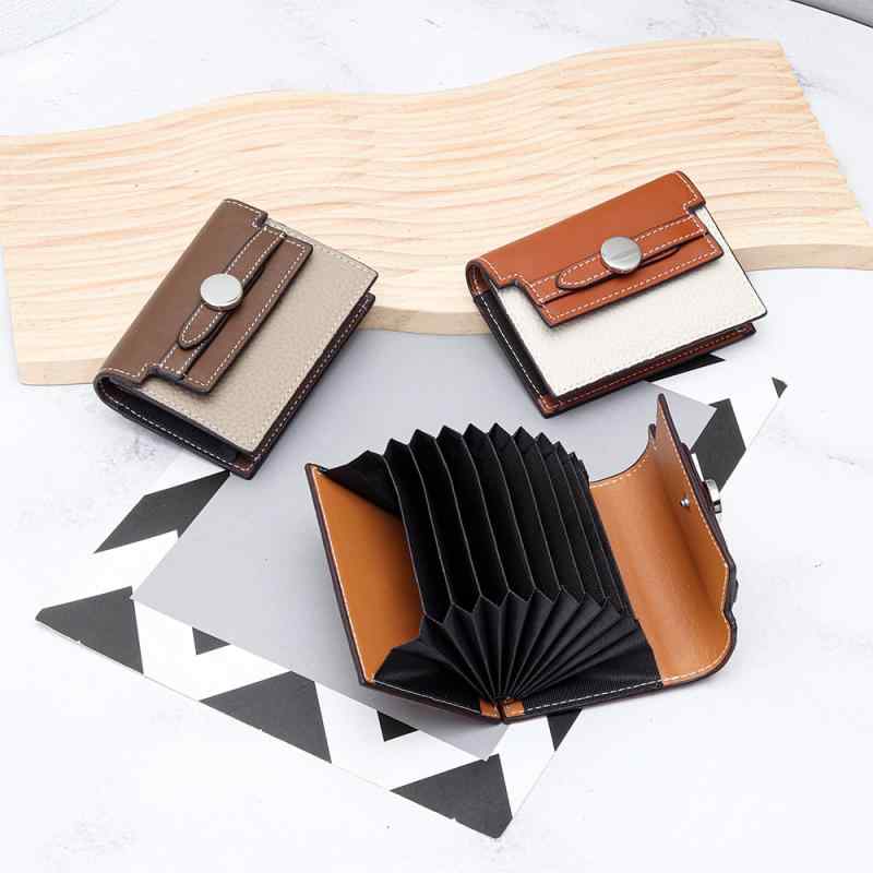 カードケース レディース 女性用 牛革 本革 レザー ミニ コンパクト 小銭入れ 複数カード収納 大容量 蛇腹式 アコーディオン式 パスケース IDカードケース 柔らかい シンプル デイリーユース 多色