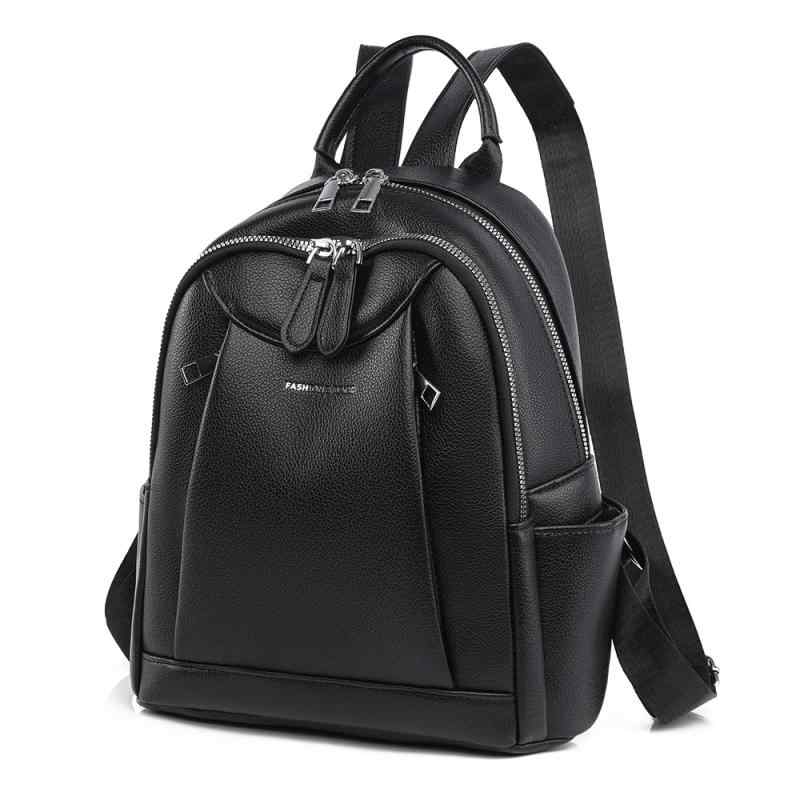 リュックサック レディース 大容量 軽量 PUレザー ライチ柄 型押し ソフトタイプ ファスナーポケット付..