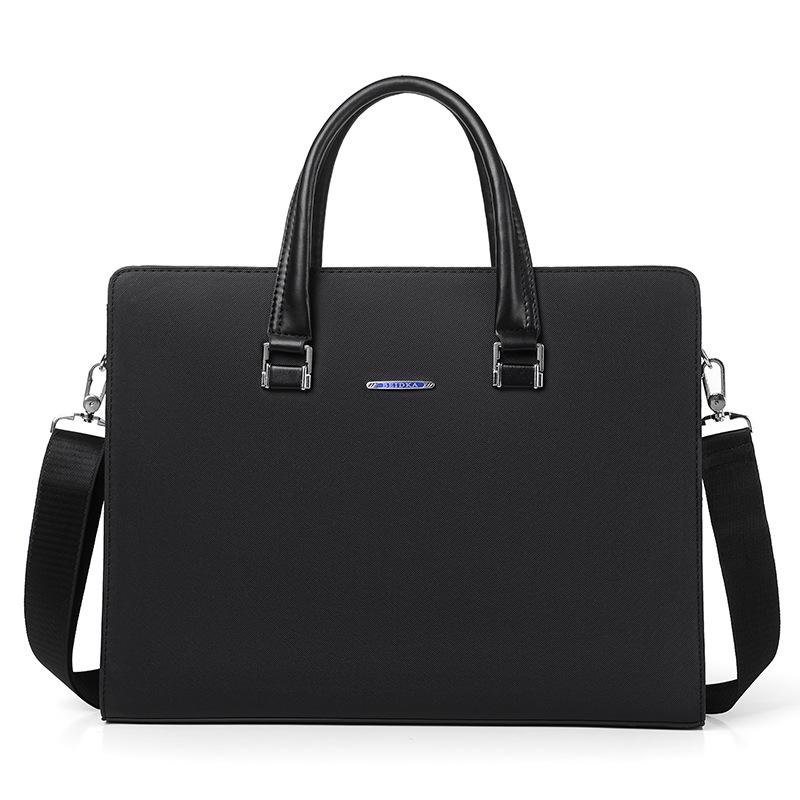 ビジネスバッグ メンズ ブリーフケース PUレザー 手提げ ショルダーバッグ 斜めがけ 横型 PC収納 14インチ対応 出張 通勤 防水 軽量 ブラック ブルー