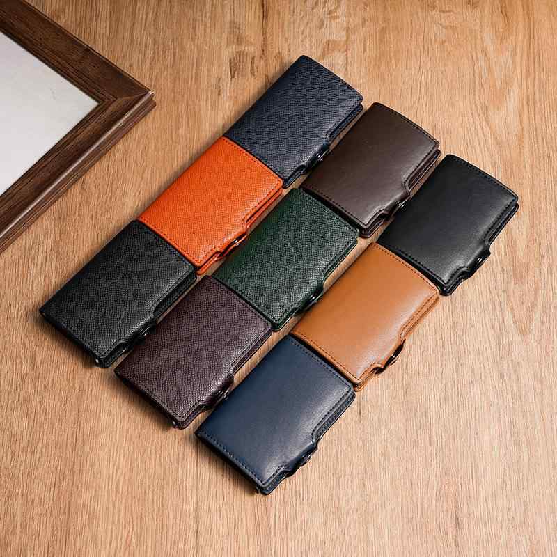 カードケース メンズ レディース 自動開閉 ポップアップ式 アルミ製 磁気防止 スキミング防止 PUレザー..