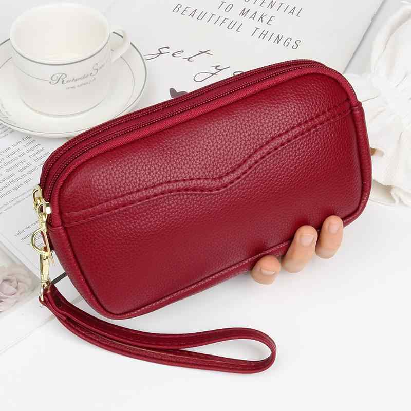 バッグ レディース クラッチバッグ 長財布 ウォレット PUレザー ライチ柄 シボ加工 ダブルジッパー ス..