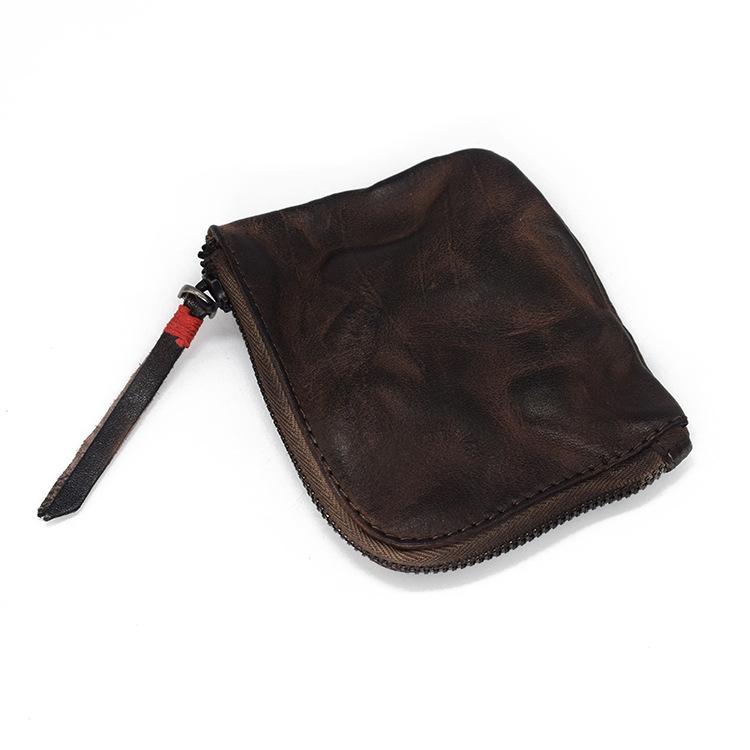 小銭入れ レディース 本革 牛革 植物タンニンなめし革 ハンドメイド ヴィンテージ加工 擦り色 コインケ..