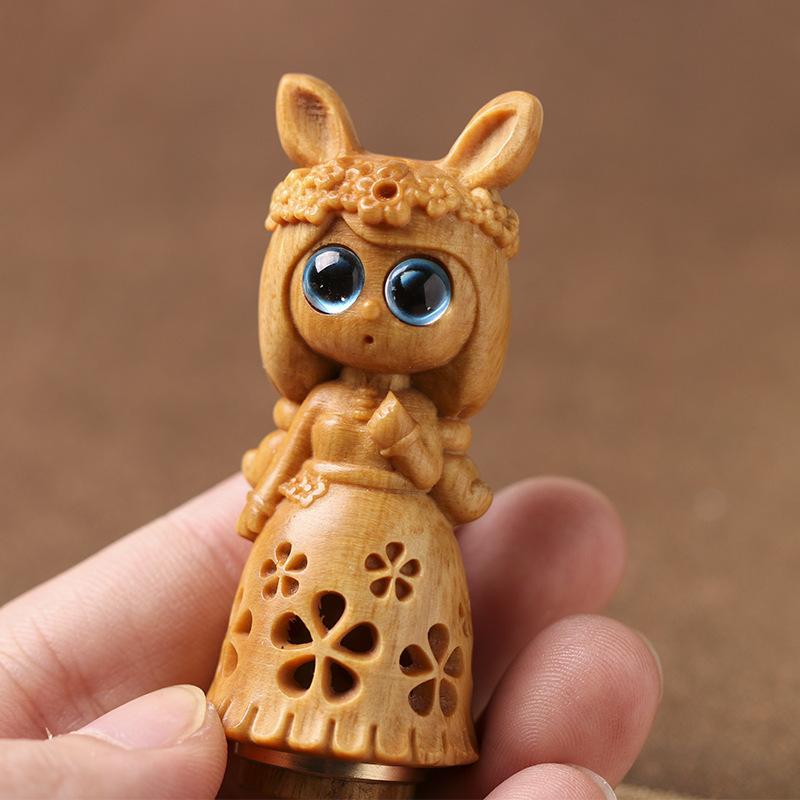 サシェ 女の子 うさぎ キャラクター 夢かわいい ファンタジー ガーリー DIY 手作り 創作 オリジナル 緑檀 白檀 木製 ウッド 香木 香袋 車用 カーアクセサリー バッグチャーム キーホルダー 吊り下げ飾り アクセサリー