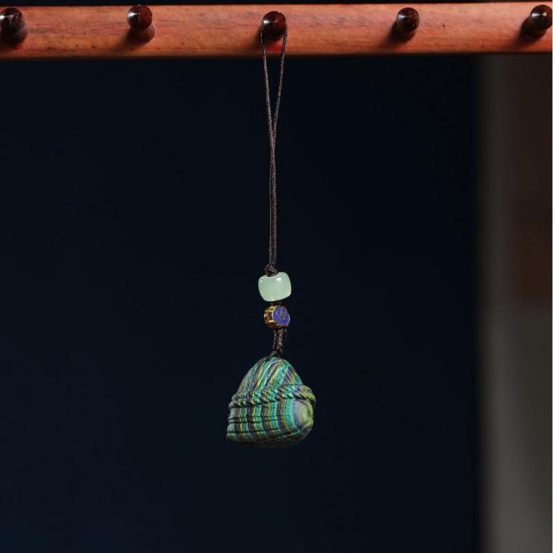 携帯ストラップ 檀木製 おにぎり型 三角形 個性的 ユニーク カラフル 彩色 車用チャーム キーホルダー ..