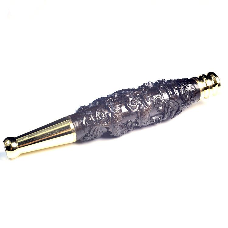 喫煙具 シニア向け 檀木 紫檀 黒檀 パイプ 彫刻 龍柄 二重フィルター 天然木製 高級感 クラシックデザ..