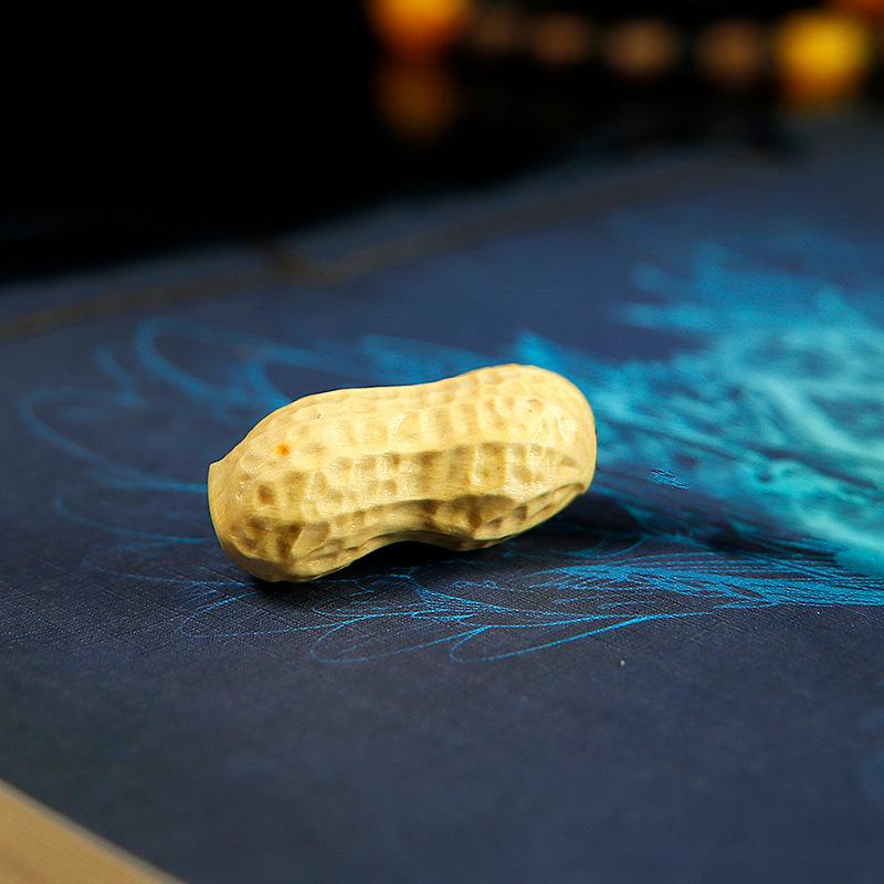 木彫り 黄楊木 ピーナッツ 落花生 リアル 精巧 手作り 縁起物 小物 置物 携帯ストラップ USBキーホルダ..