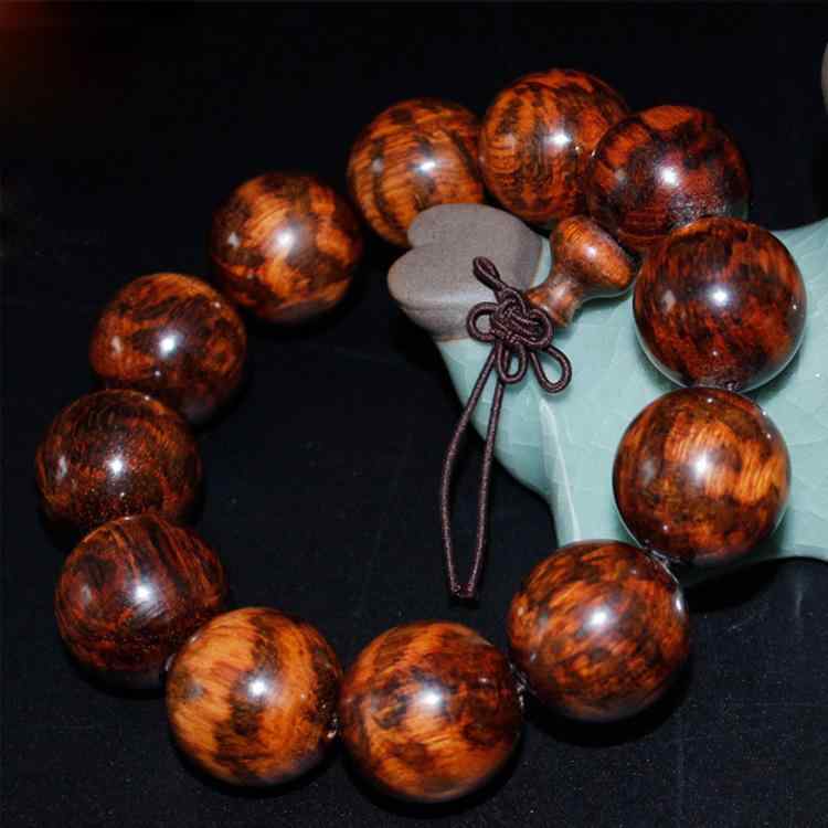 ブレスレット スネークウッド 天然木 高密度 満紋 満榴花 木珠 ビジネス カジュアル 民族風 アクセサリー