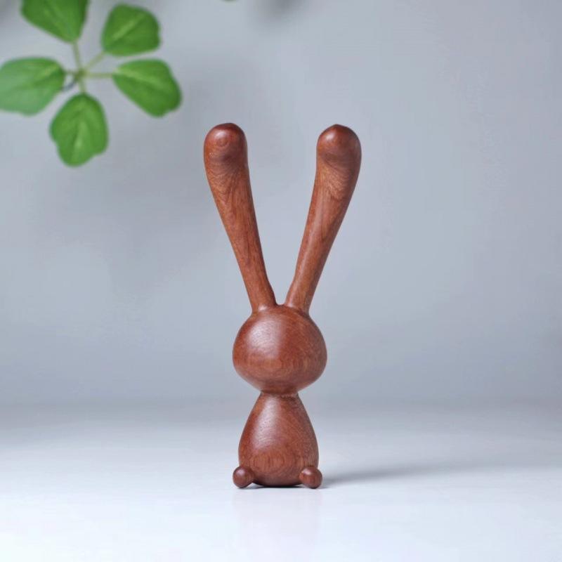 マッサージ器 黒檀 うさぎ型 フェイスライン引き上げ こめかみ ツボ押し マッサージャー 美容グッズ リ..