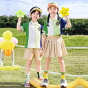 スクールウェア キッズ 小学生 男女兼用 半袖 夏 運動会 クラス服 幼稚園 団体服 セットアップ 2点セット カジュアル 柔らか素材 肌触り快適 綿 コットン