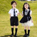 子供服 キッズ 男女兼用 パフォーマンス ステージ 発表会用 制服 小学生 幼稚園 卒園 卒業 入学 半袖 ショートパンツ セットアップ 綿 春夏 ネイビー レ...