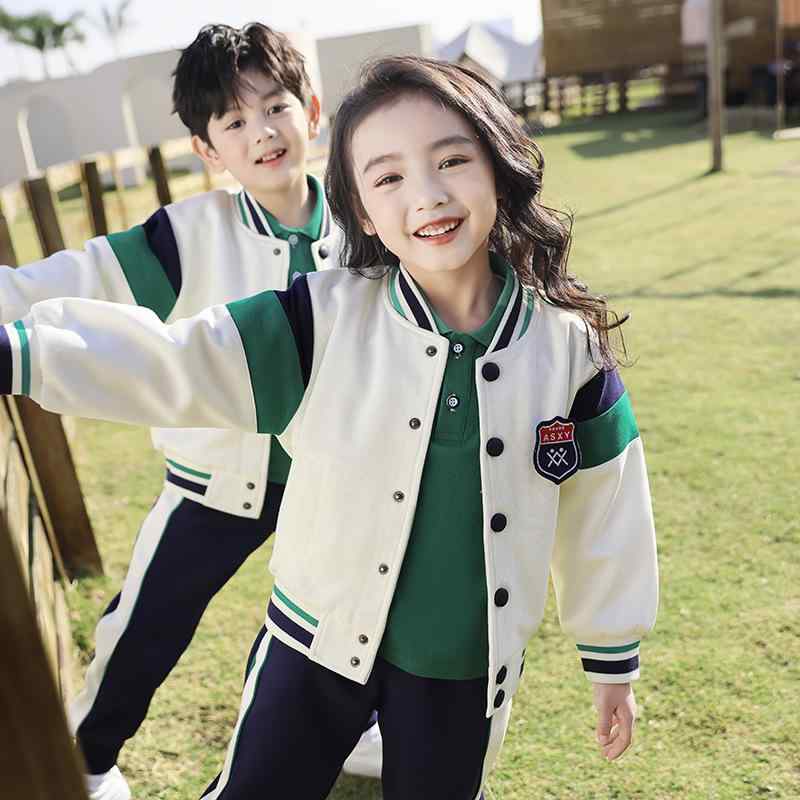 校服 キッズ 小学生 幼稚園児 男女兼用 ブリティッシュスタイル ベースボールウェア 4点セット 長袖 長..