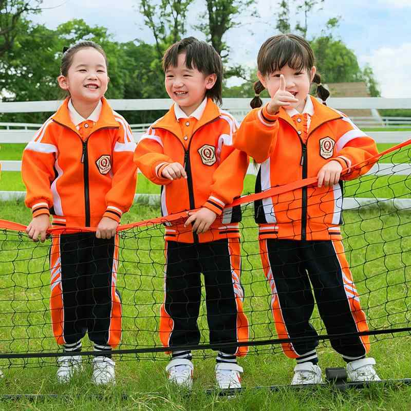 スクール 小学生 幼稚園児 キッズ 男女兼用 制服 春秋 学院風 運動着 綿 上下セット セットアップ 長袖 パンツ スポーツウェア 通学 通園 普段使い カジュアル 快適 2点セット 3点セット