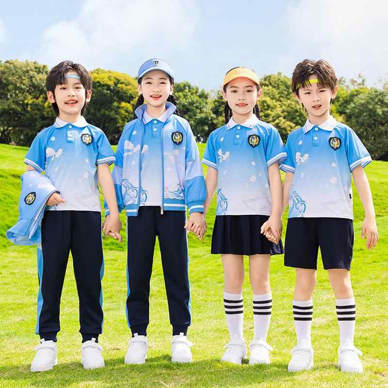 スクールウェア キッズ 男女兼用 スポーツジャージ 3点セット 幼稚園 小学生 通学服 運動着 綿素材 オールシーズン ジップアップ セットアップ