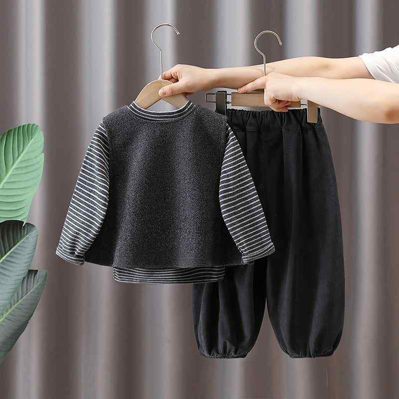 子供服 男の子 セットアップ ストライプ ボーダー スウェット ベスト ジレ 3点セット 親子コーデ 親子..