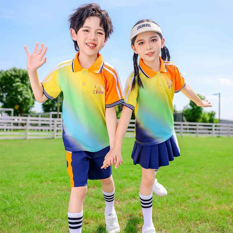 スクールウェア 小学生 キッズ ジュニア 男女兼用 春秋 上下セット 運動会 体育祭 クラス服 カジュアル スポーツ カラフル ジップアップ 長袖 パンツ 切り替え 綿混