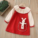 ニットワンピース 女の子 キッズ 子供服 秋冬 バックパックデザイン キャラクター レース プルオーバー ソフトタッチ アクリル混紡 長袖 ラウンドネック ピン...