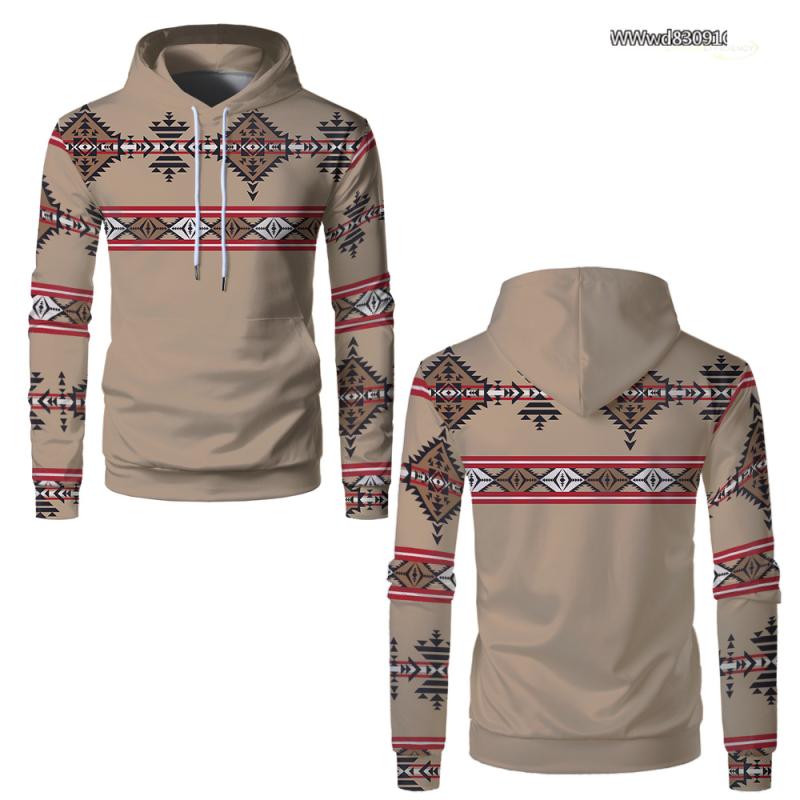 パーカー メンズ プルオーバー レトロ インド 幾何学模様 3Dプリント 原宿系 カジュアル 長袖 スウェッ..