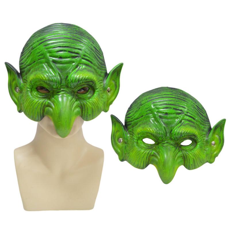 マスク 女性用 ハロウィン カーニバル パーティー 舞台用 魔女 グリーン かぶりもの ホラー リアル 変装 仮装 コスプレ PU素材 おもしろグッズ イベント アイテム 小道具(3)