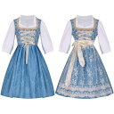 コスチューム レディース ハロウィン オクトーバーフェスト ババリア風 サロペット セットアップ 仮装 ポリエステル素材 ジャガード織り