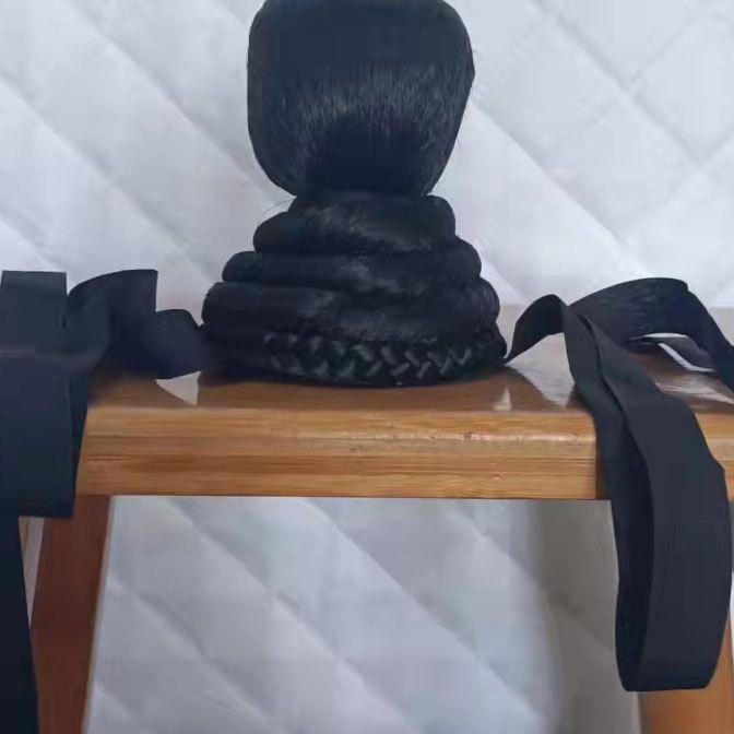 頭飾り メンズ 男女兼用 中国古典衣装 漢服 時代劇 武侠 剣士 まげ かつら ウィッグ ヘアピース 舞台 演劇 イベント 撮影 コスプレ 大人 子供 ブラック