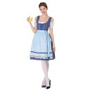 ワンピース レディース 大きいサイズ ビールガール メイド服 コスチューム ハロウィン 仮装 イベント衣装 舞台衣装 レストラン制服 ユニフォーム 綿混素材 ブ...