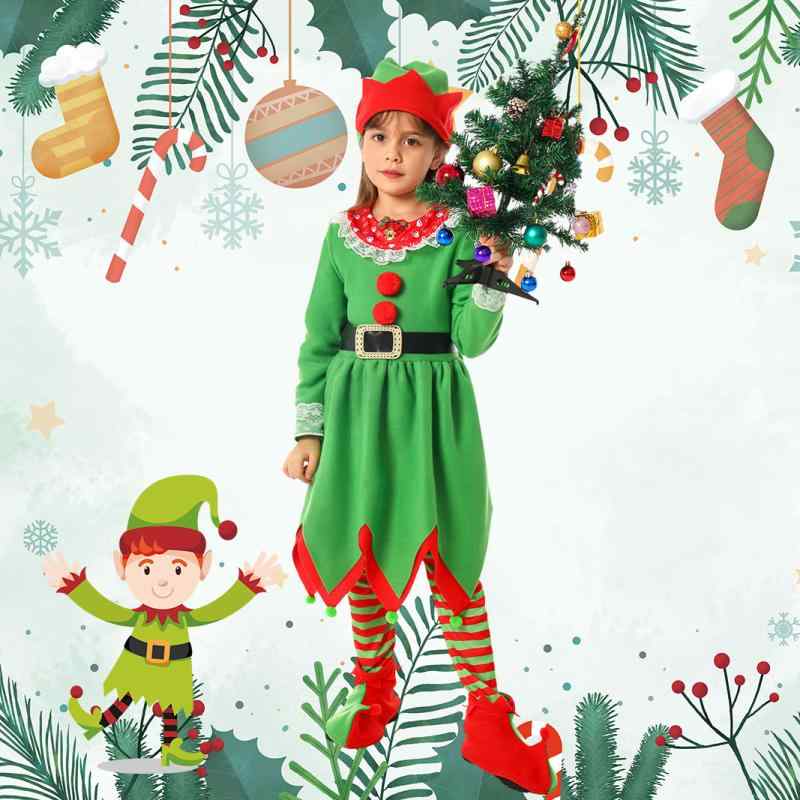 コスプレ衣装 子供用 女の子 クリスマス エルフ サンタエルフ 仮装 発表会 幼稚園 舞台 イベント パーティー コスチューム ポリエステル素材 快適な着心地 グリーン