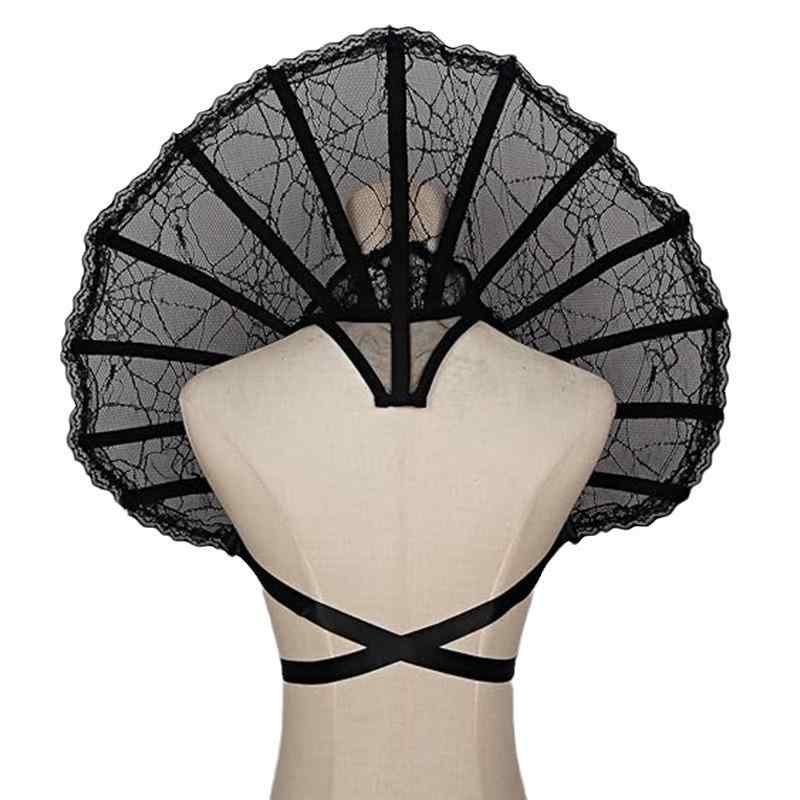 ハロウィン コスプレ ワイヤー入り ブラック レース 襟付き マント ケープ コスチューム 仮装 衣装 小物 イベント 舞台 パーティー