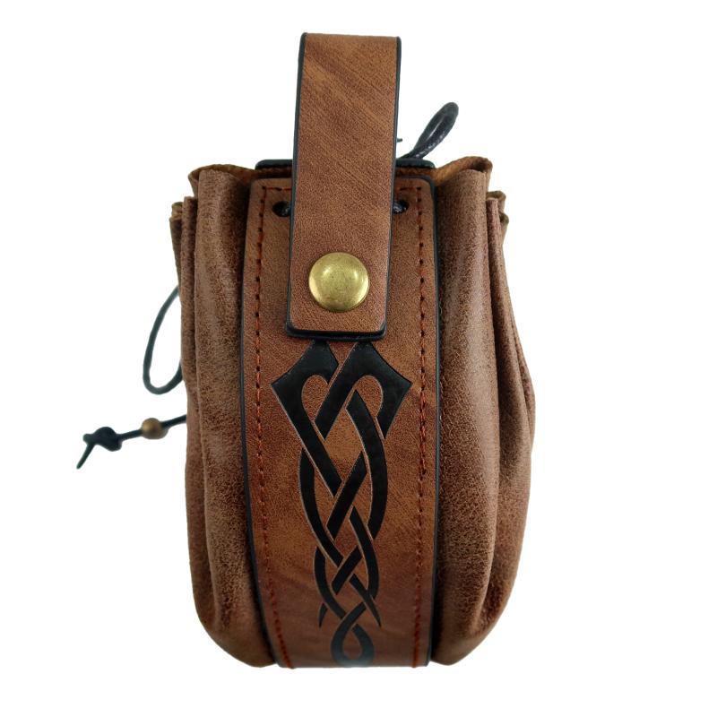 コスプレ 衣装 中世風 レトロ 戦士 レザー 型押し 腕当て 幅広 ウエストベルト ウエストポーチ ヒップバッグ アクセサリー セット(x2)