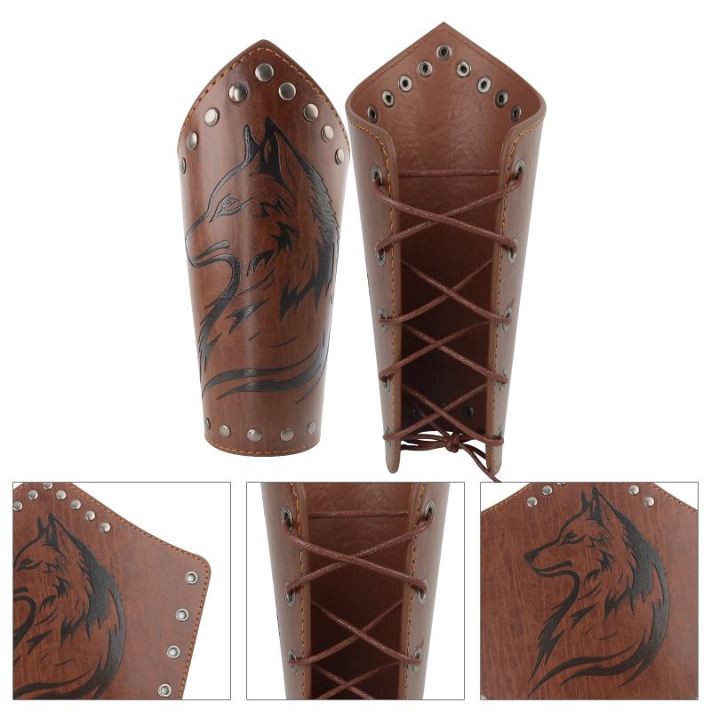 コスプレ アームガード ユニセックス 中世 騎士 ウォーリアー レザー リストガード 籠手 サイズ調整可..