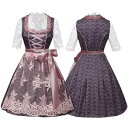 ワンピース レディース ドイツ 伝統 ババリア 民族衣装 ディアンドル メイド服 ビールフェスタ オクトーバーフェスト 仮装 コスプレ 半袖 編み上げ レースアップ ポリエステル スパンデックス ドレス
