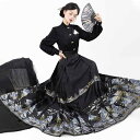 漢服風 セットアップ レディース 明月松間照 オリジナルデザイン ブラウス 馬面スカート レトロ エレガント ポリエステル 春夏