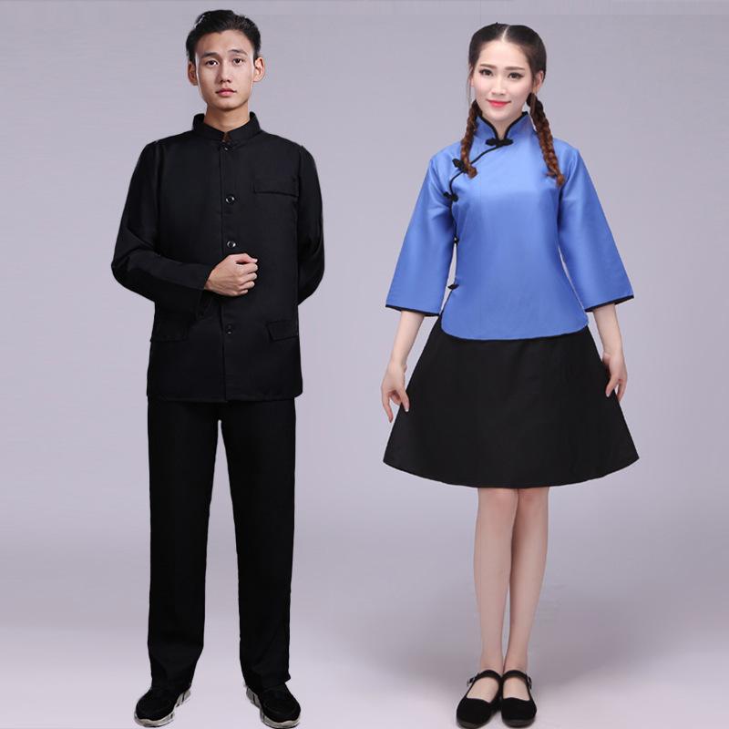 衣装 男の子 キッズ レトロ 大正ロマン風 中国風 学生服 中山服 セットアップ 卒業式 記念 撮影 舞台 発表会 イベント コスプレ フォーマル 綿 コーデュロイ 黒