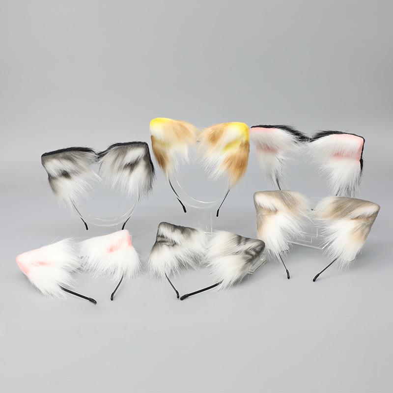 ヘアアクセサリー 男女兼用 猫耳 カチューシャ 手作り 髪飾り ヘッドドレス ふわふわ フェイクファー もこもこ リアル 獣耳 コスプレ 仮装 イベント パーティー 変装 ハロウィン