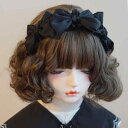 ヘアアクセサリー レディース ロリータファッション ゴスロリ 甘ロリ 手作り ハンドメイド サテン調 光沢感 リボン 蝶々結び 大きめ 華やか カチューシャ ヘアバンド 黒 ブラック