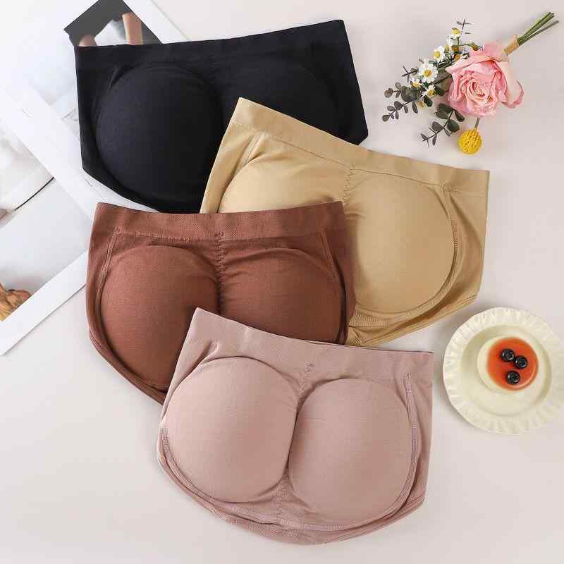 補正下着 レディース ショーツ 三角パンツ パッド入り お腹引き締め 美尻 桃尻 シームレス 通気性 ナイロン ブラック 肌色(x2)